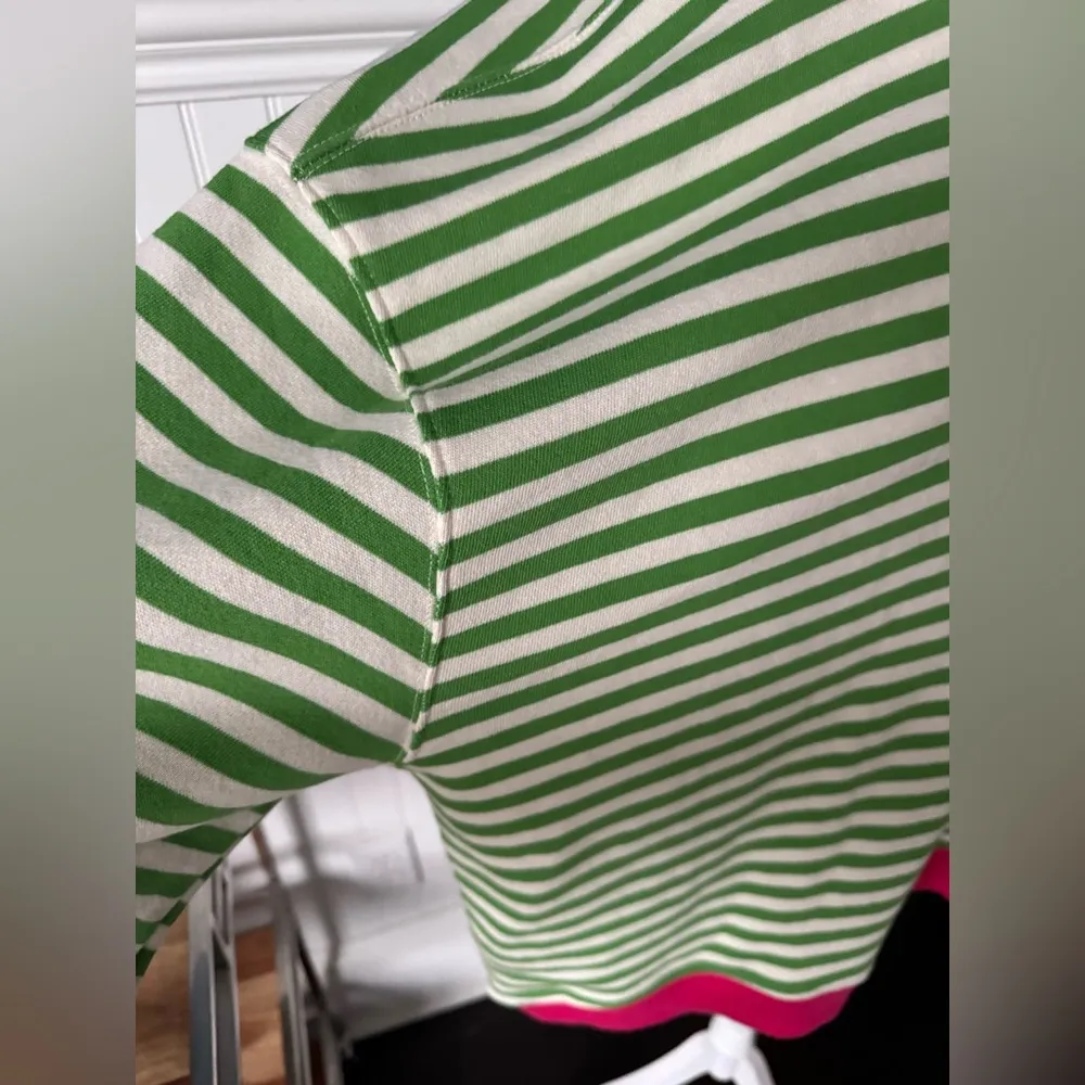 NEW Free People Oversized Striped Crew~Pink Clover~pink/green/white~small~HTF! - Image 7