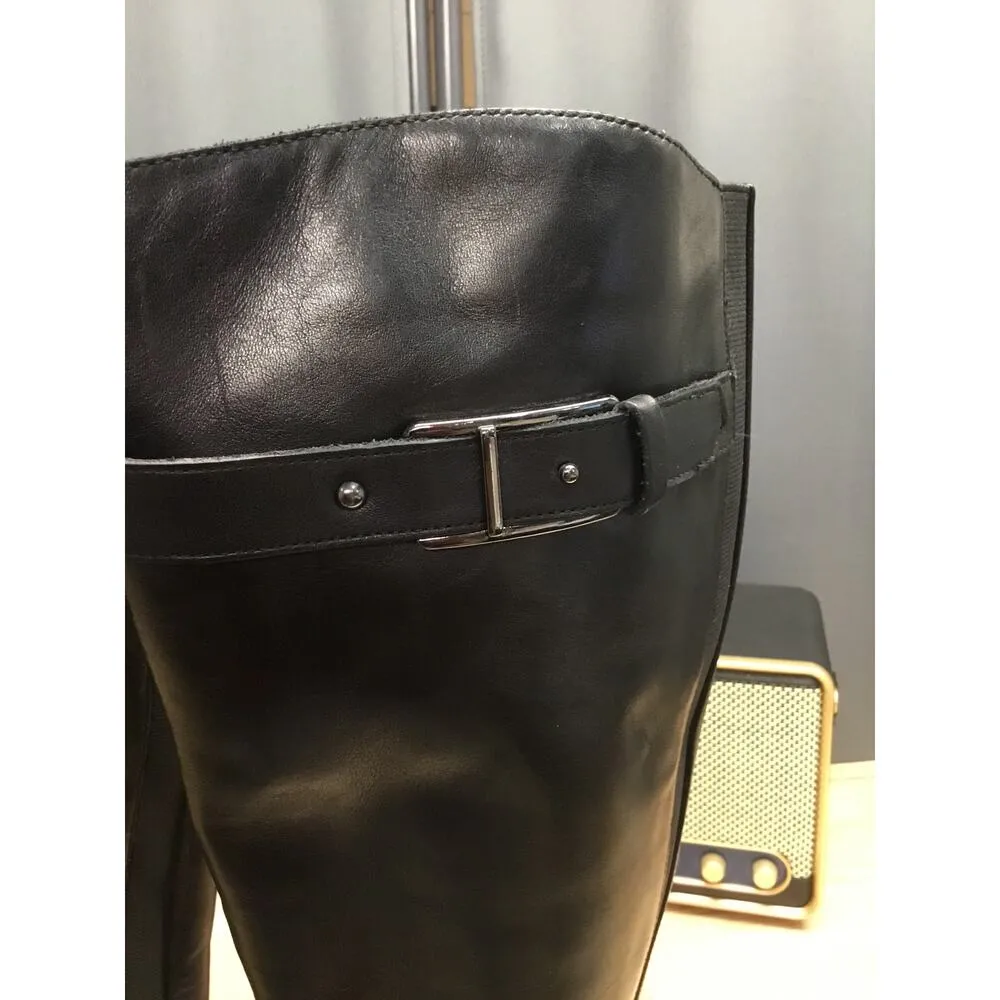 Easy Spirit Aubrey Women's 7 M Black Leather Side Zipper Knee High Casual Boots - Image 7