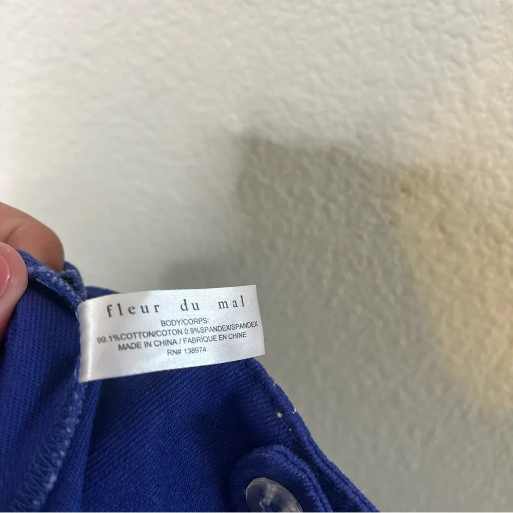 Fleur Du Mal Electric Blue Wide Leg Lace Up Jeans Womens Size 6 - Image 7