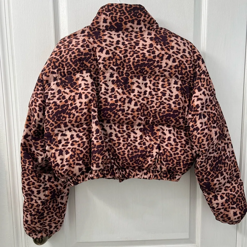 Lovers and Friends Brynlee Puffer Jacket in Cheetah (Size S) - Image 8