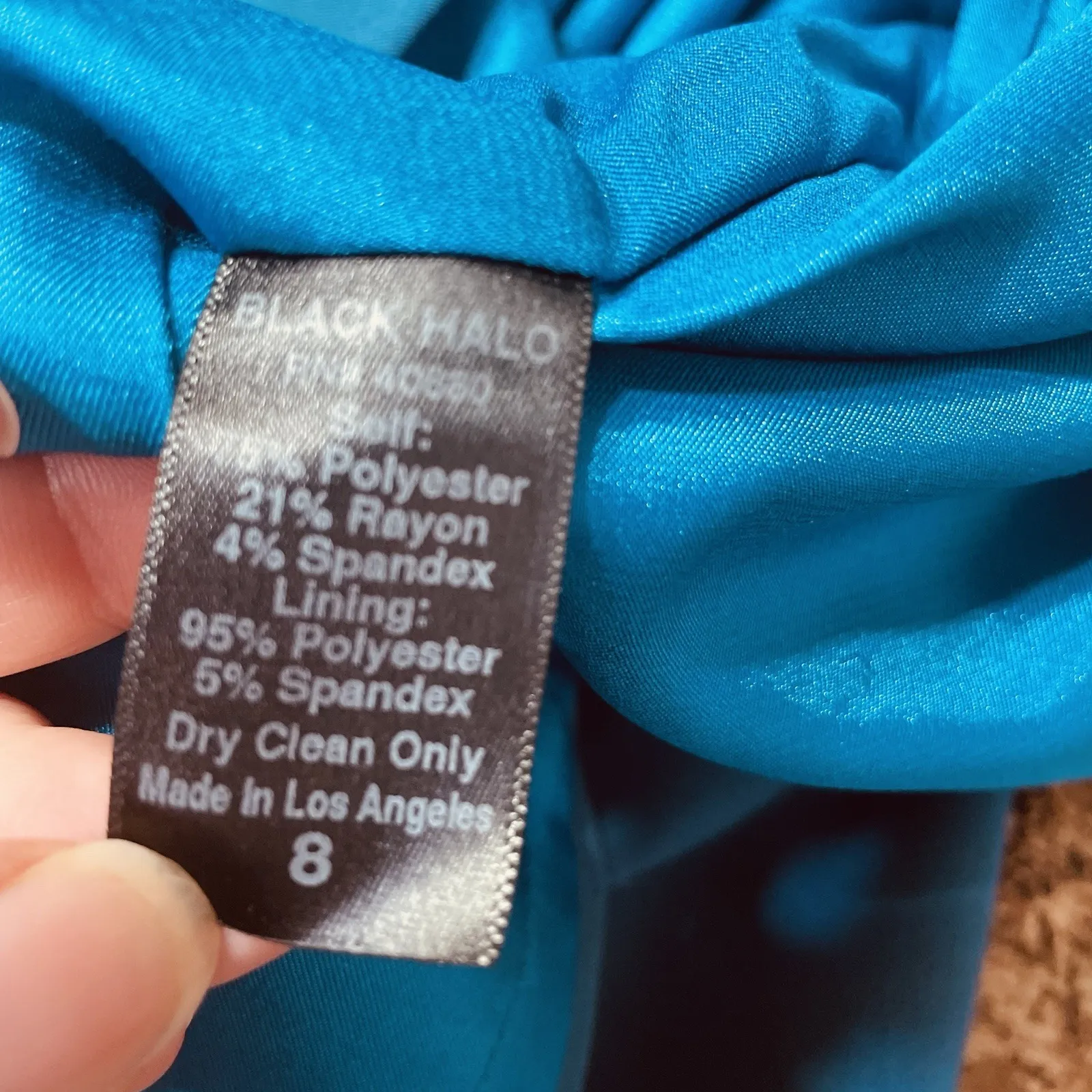 BLACK HALO Jackie O Dress Size 8 in Teal‎ Blue Sleeveless Sheath $390 - Image 8