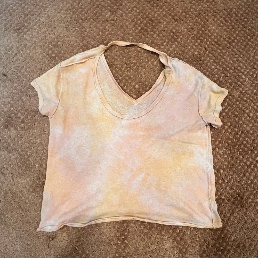 Free People We The Free Size M Tie-Dye Slouchy Tee Open Back Loose Fit Tshirt - Image 14