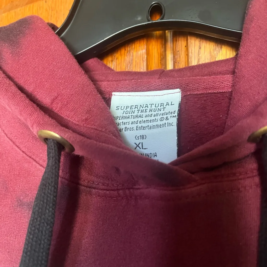 Supernatural Graphic Hoodie EUC Cropped Red Size undefined - Image 4