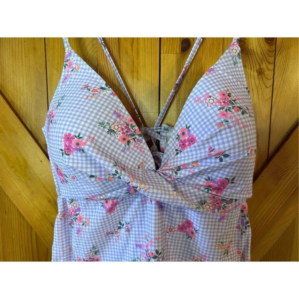 Decree Swim Top Soft Purple Multi Color Floral Size XXL nwt (8071) - Image 2