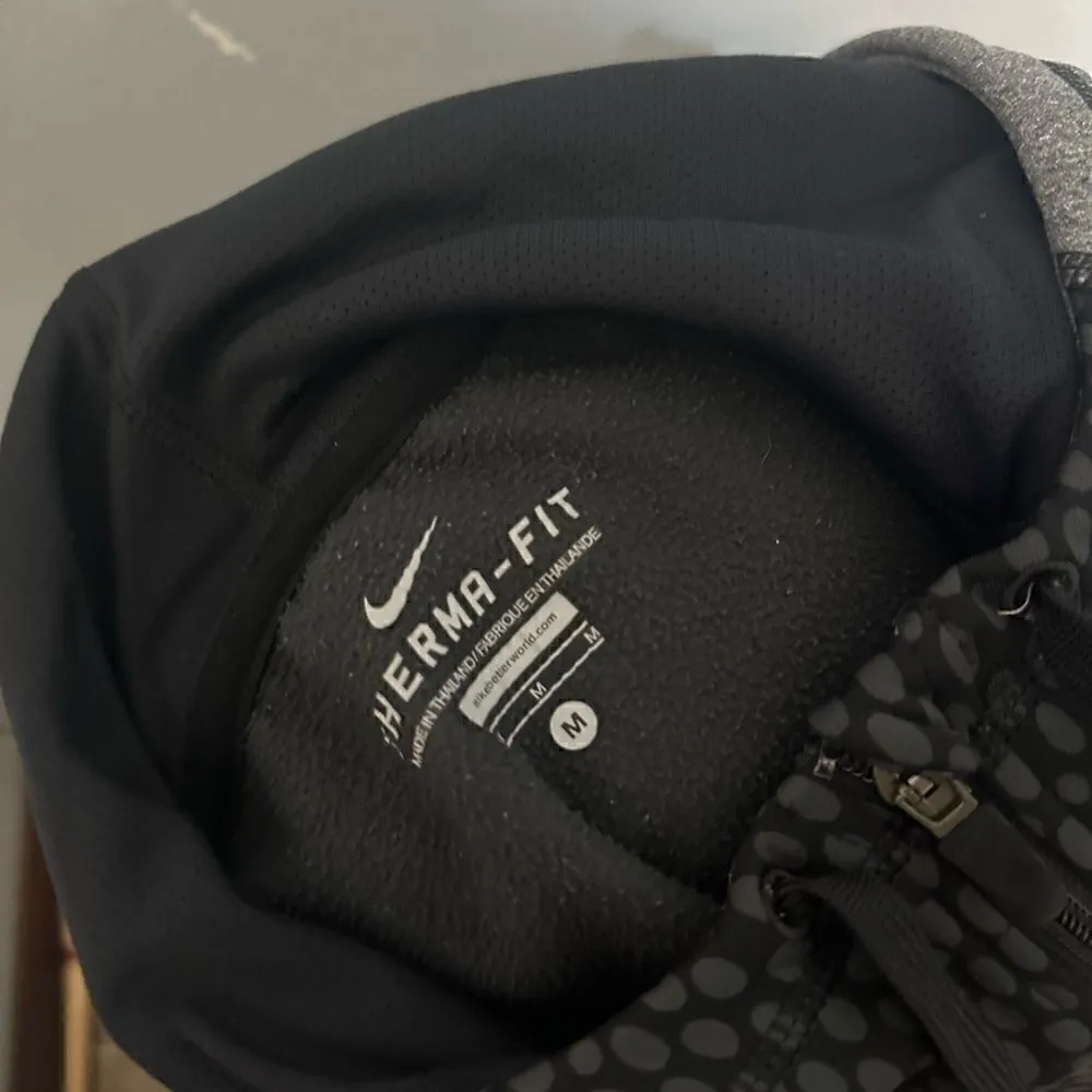 Nike Thermafit Women's Medium Black/Gray Full ZIP Hoodie - Image 5