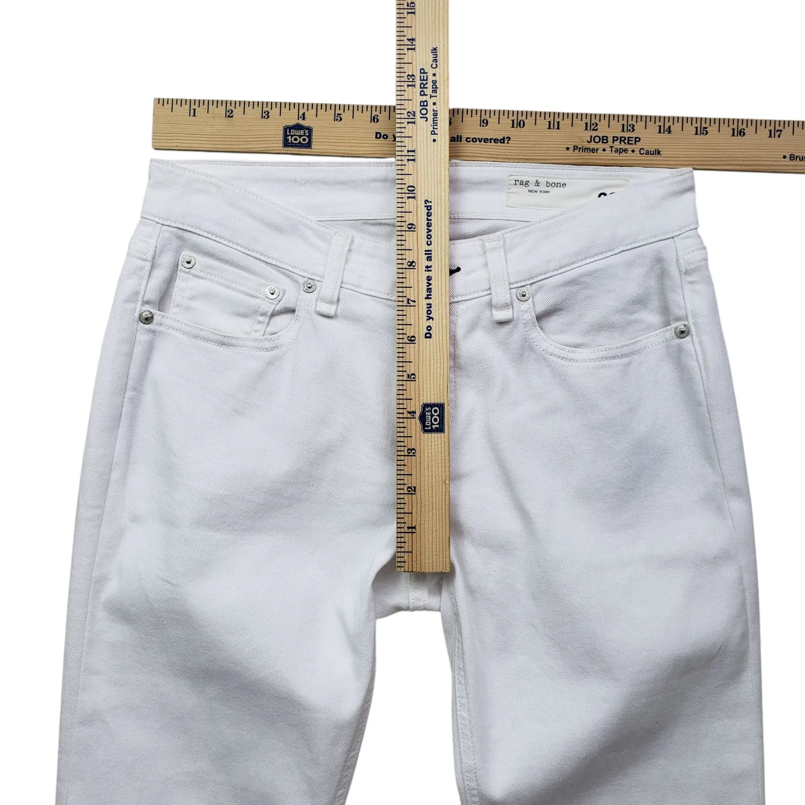 Rag & Bone Dre Low-Rise Slim Boyfriend Jeans Womens 26 White Denim - Image 6