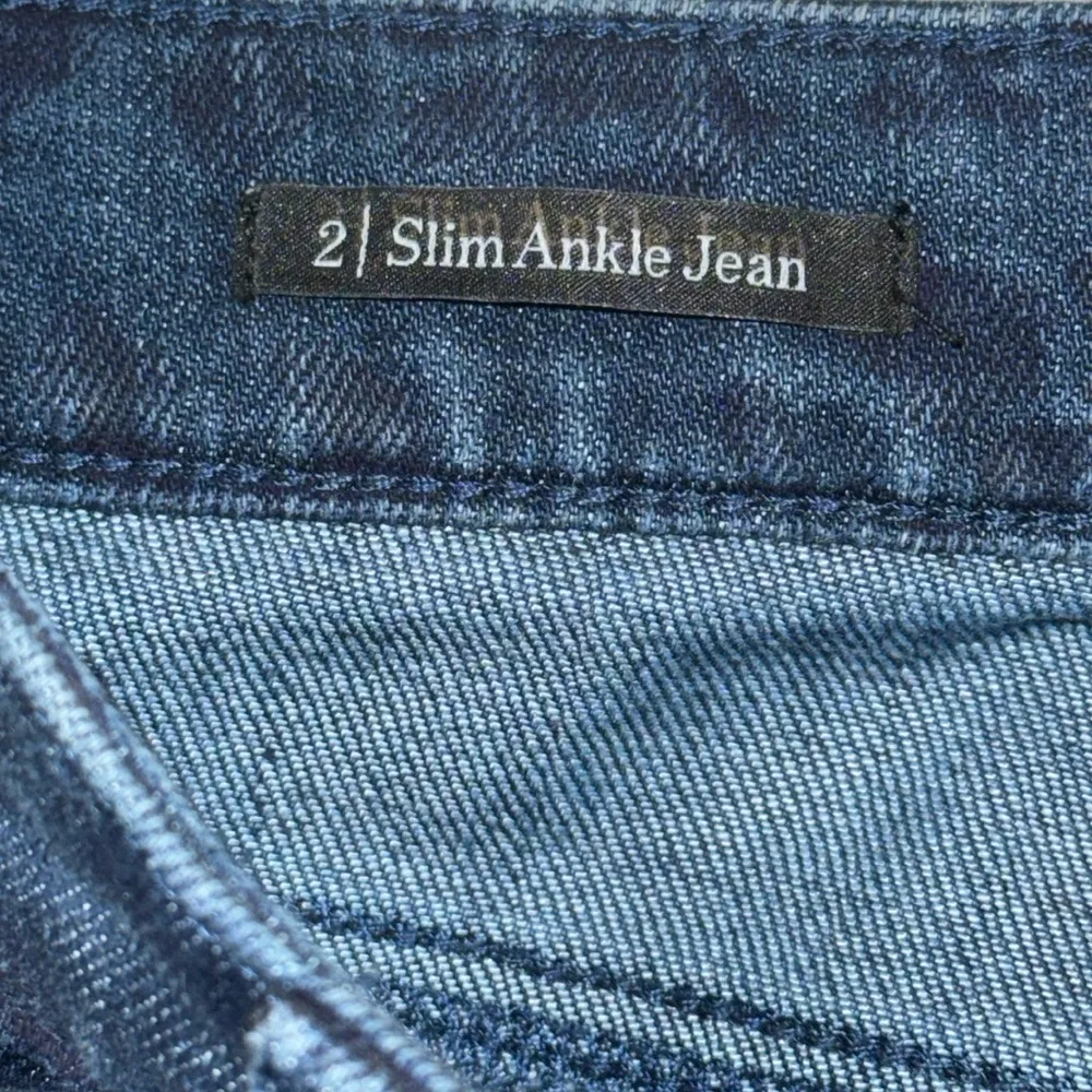 TALBOTS Ankle Jeans Blue Leopard Print Mid Rise Stretch Denim Women's 2 - Image 11