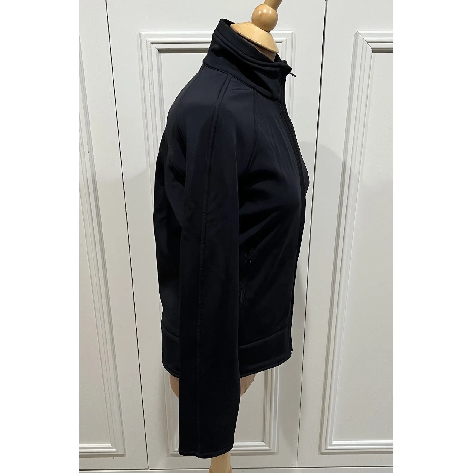 Horny Toad Black Fleece Lined Nylon Jacket Full Zip Basic Minimalist Classic - Image 2