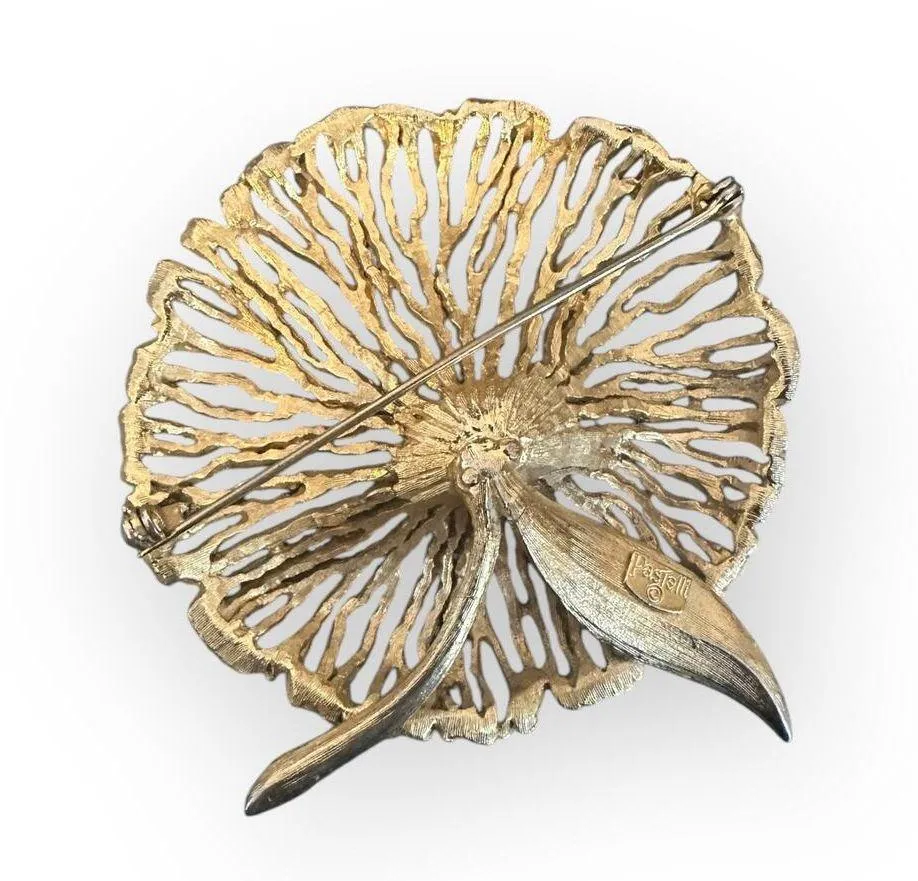 Pastelli Vintage Goldtone Enamel Floral Flower Brooch - Image 2