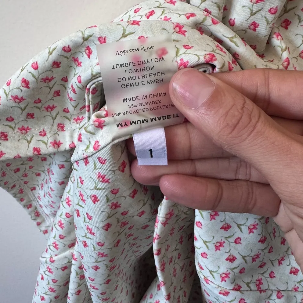 NWOT My Mum Made It Floral Short Sleeve Mini Dress Green - Image 4