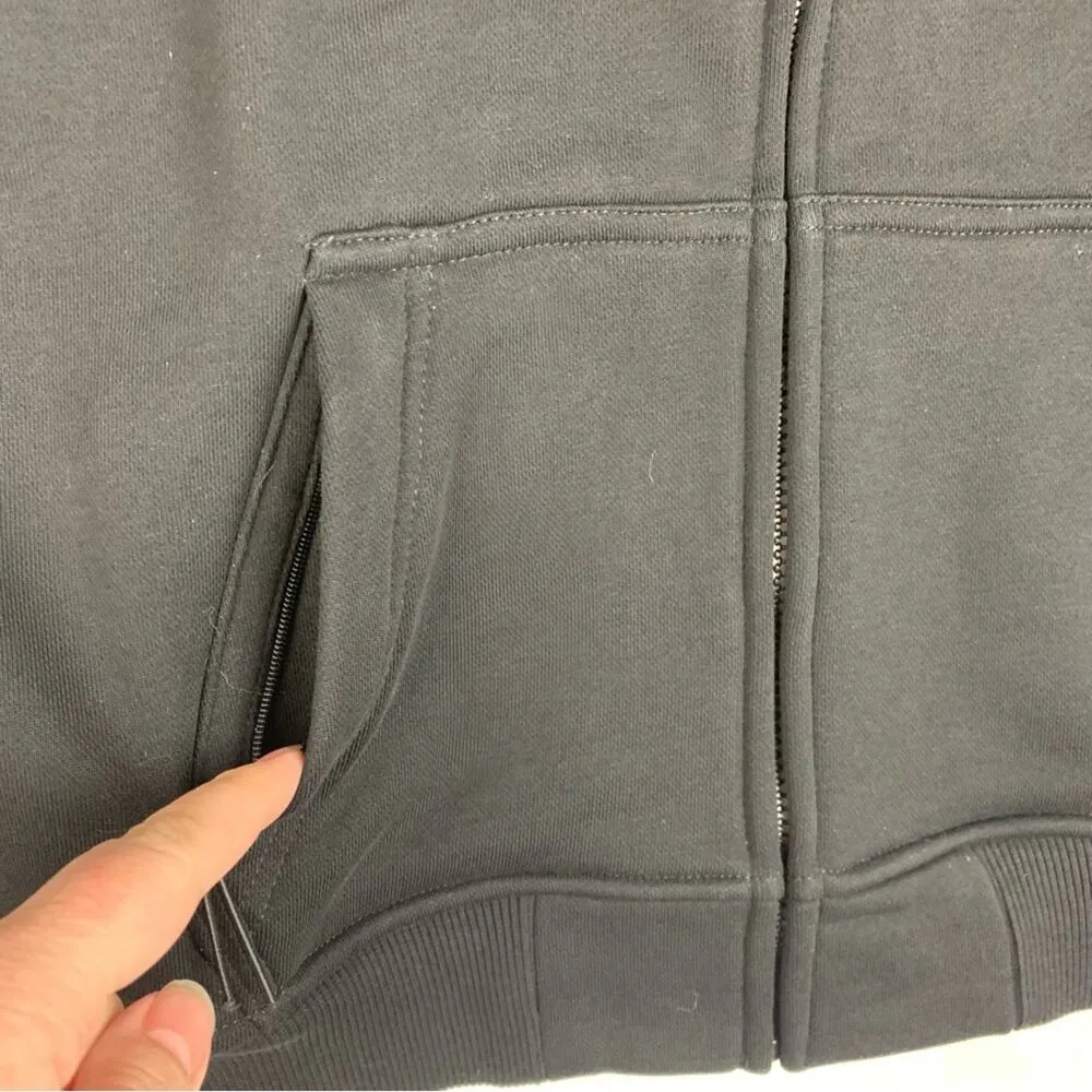 Indian Motorcycles womens medium contrast sleeve zip up sweatshirt black gray - Image 8