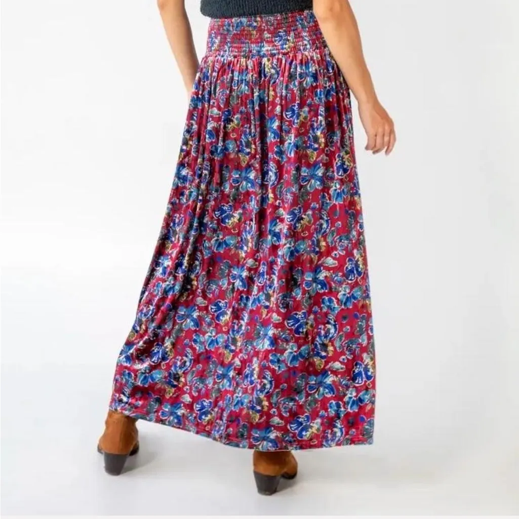 Natural Life Floral Lisa Velvet Maxi Skirt Size XS - Image 2