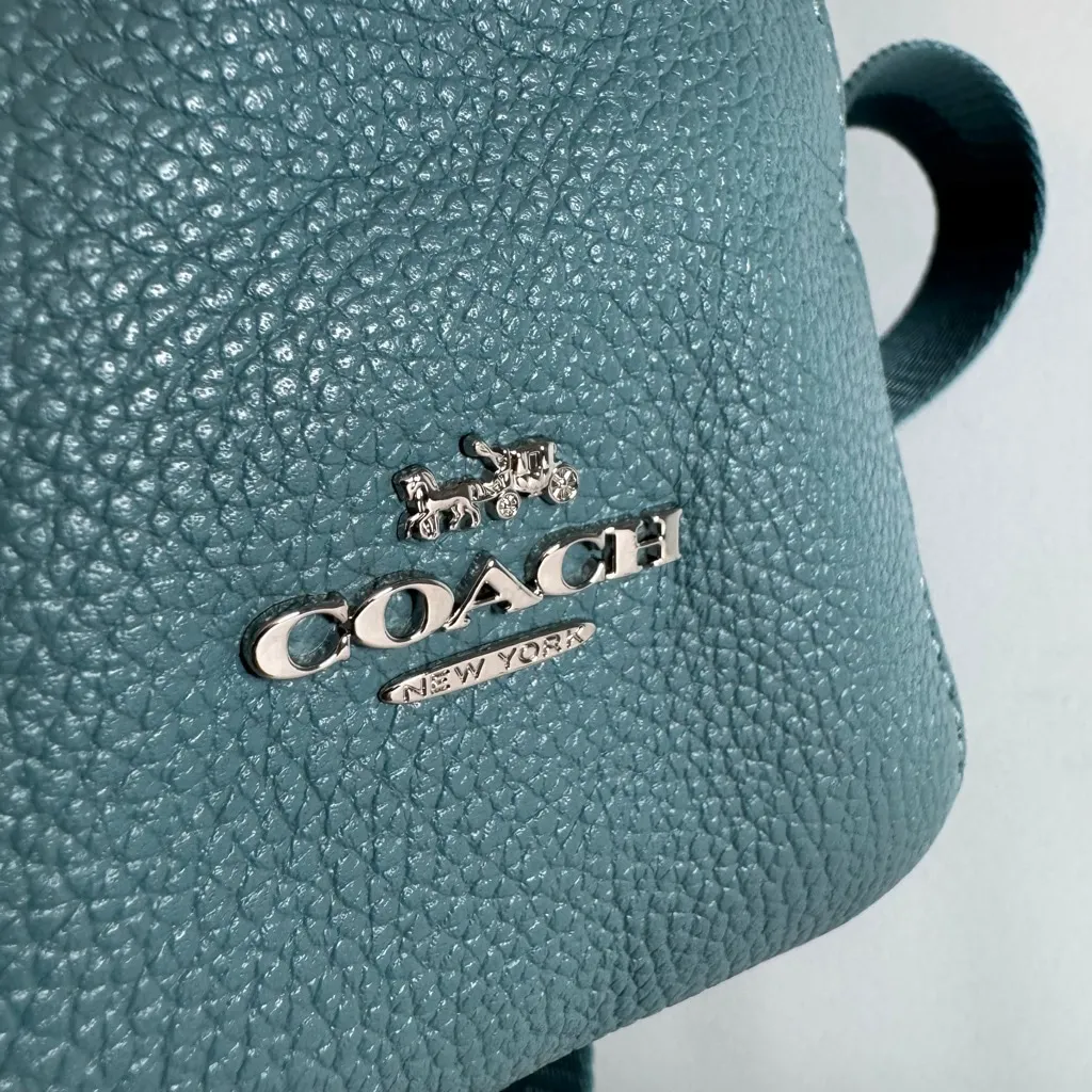 Coach 14468 Campus Leather Backpack Teal Authenticated - Image 11