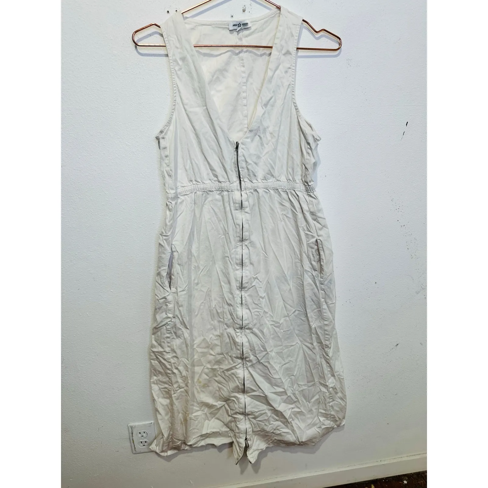AREA STARS White Cotton Waist Cinching Sleeveless Jean A - Image 4