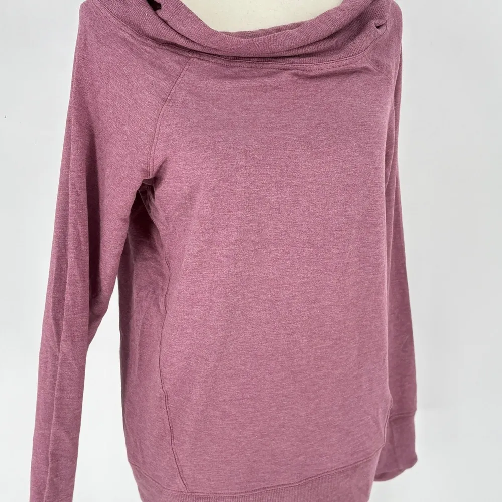 Athleta Studio Barre Sweatshirt Long Sleeve Top Purple Off The Shoulder Small - Image 6