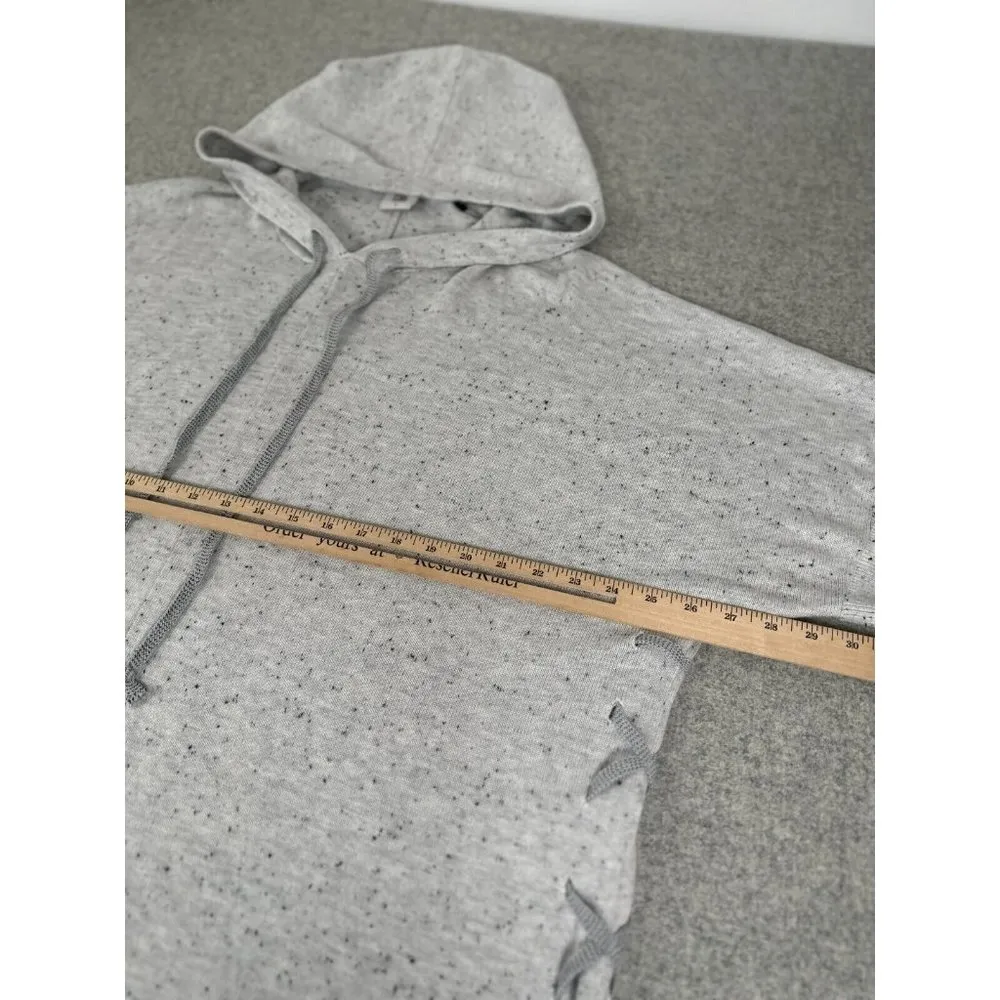Cabi Small Womens Sweater Hooded Oversized Gray Long Dolman Short Sleeve - Image 13