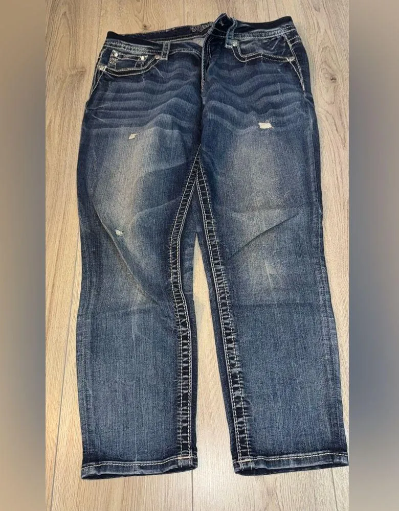 Miss Me easy crop denim Women's Blue Jeans - Image 4