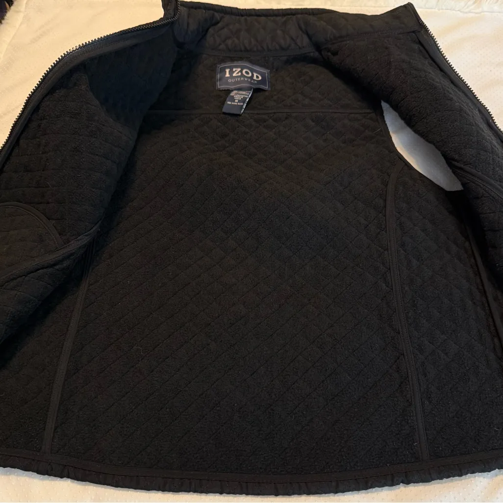 Izod Black Quilted Vest Women’s Size Medium Zip Up Classic - Image 8