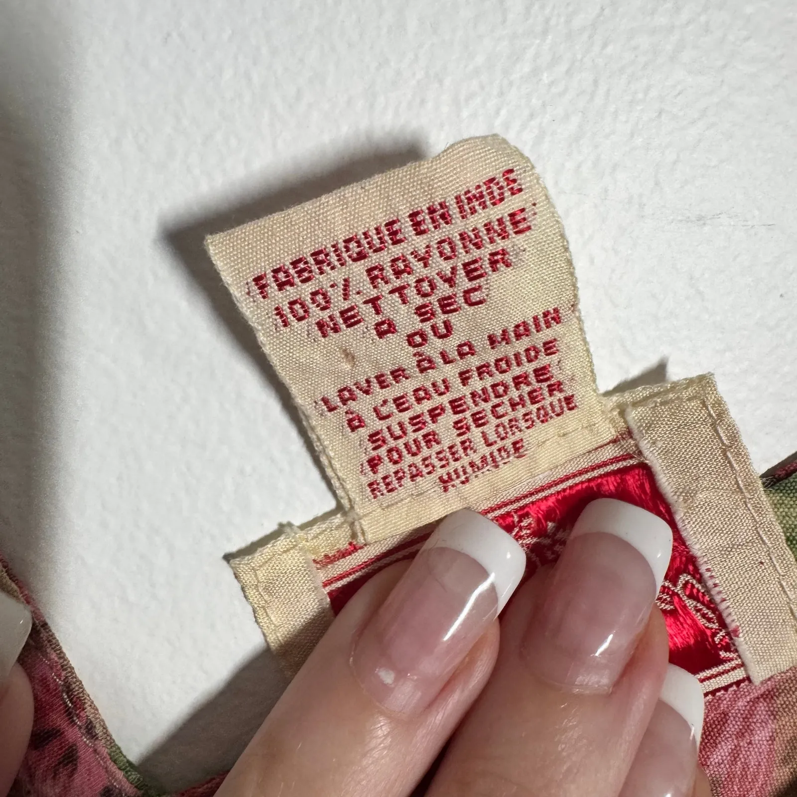 Vtg APRIL CORNELL Dress Women S Floral Beaded Midi Tie Back Boho Cottage Fairy Pink - Image 10