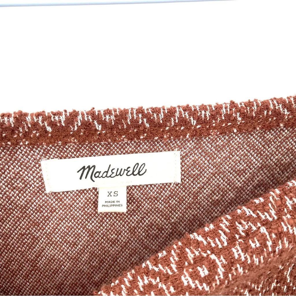 MADEWELL Jacquard Puff-Sleeve Boho Cropped Long Sleeve Blouse Top - Image 7