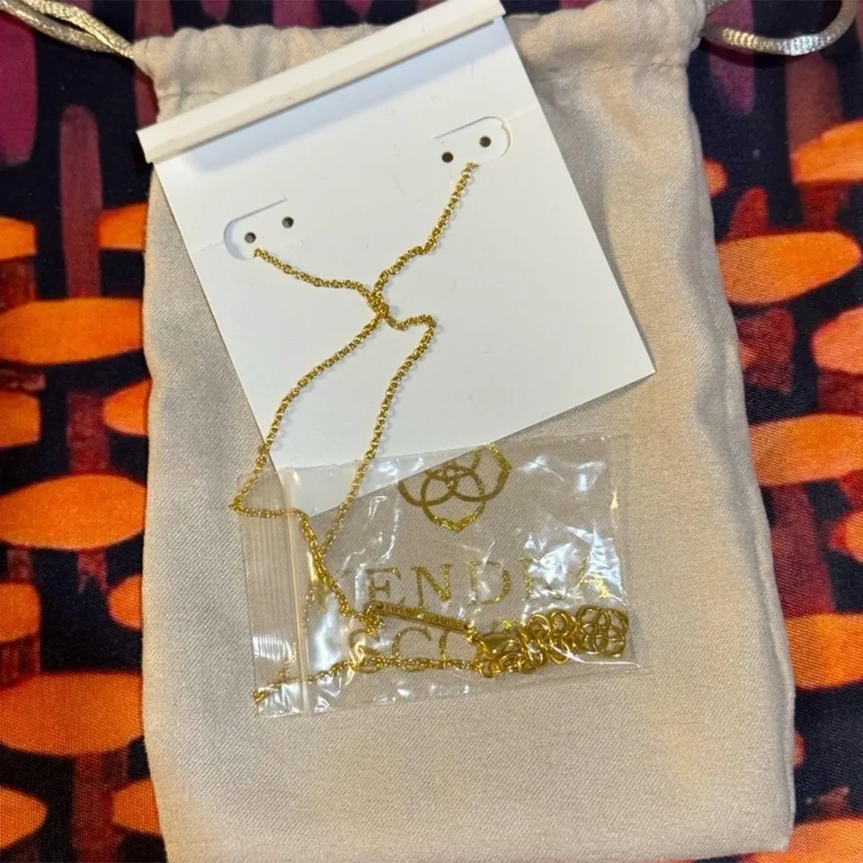 KENDRA SCOTT Rose Pink Opal Ari Heart Gold Pendant Necklace NWT $98 - Image 2