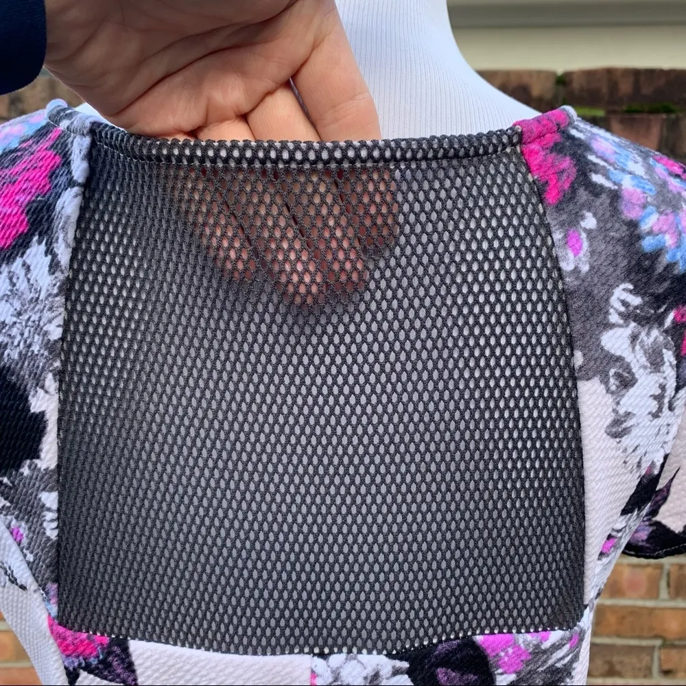 INC International Concepts Petite Lavender Textured Floral Mesh Stretch Dress PL - Image 6