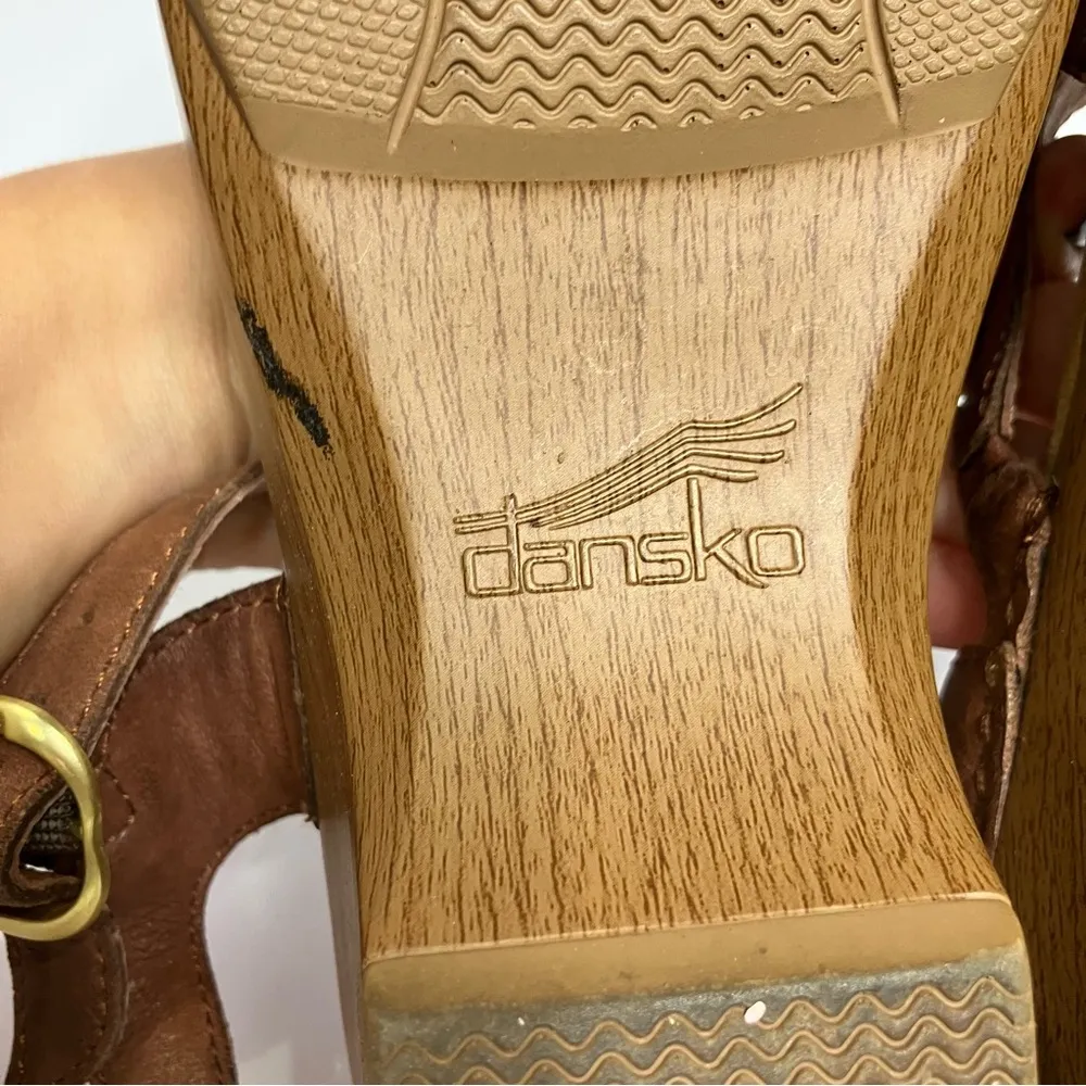 Dansko vintage clog Sandals brown leather straps‎ women’s size 38 casual retro - Image 7