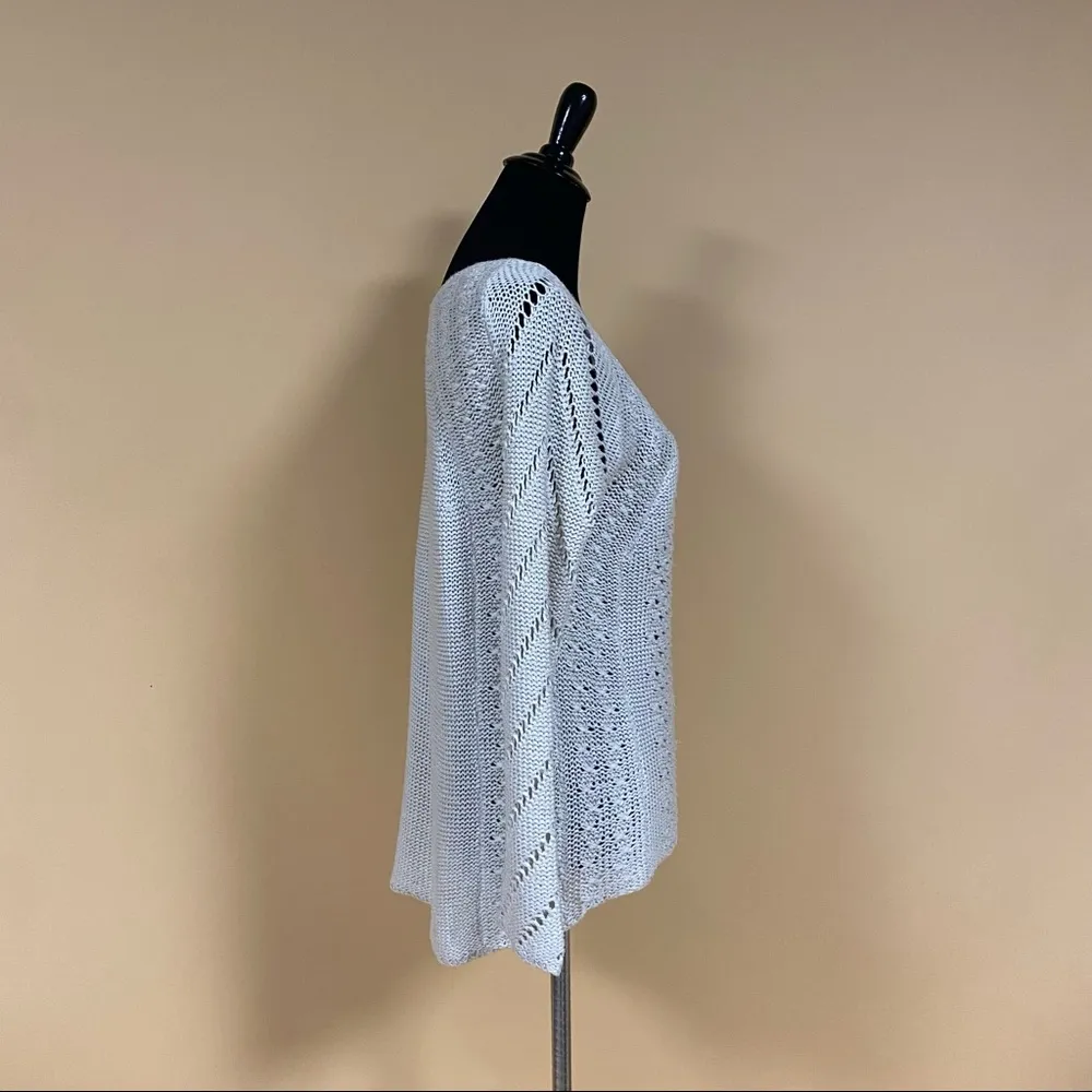 RDI Cream V Neck Knit Sweater Size S - Image 6