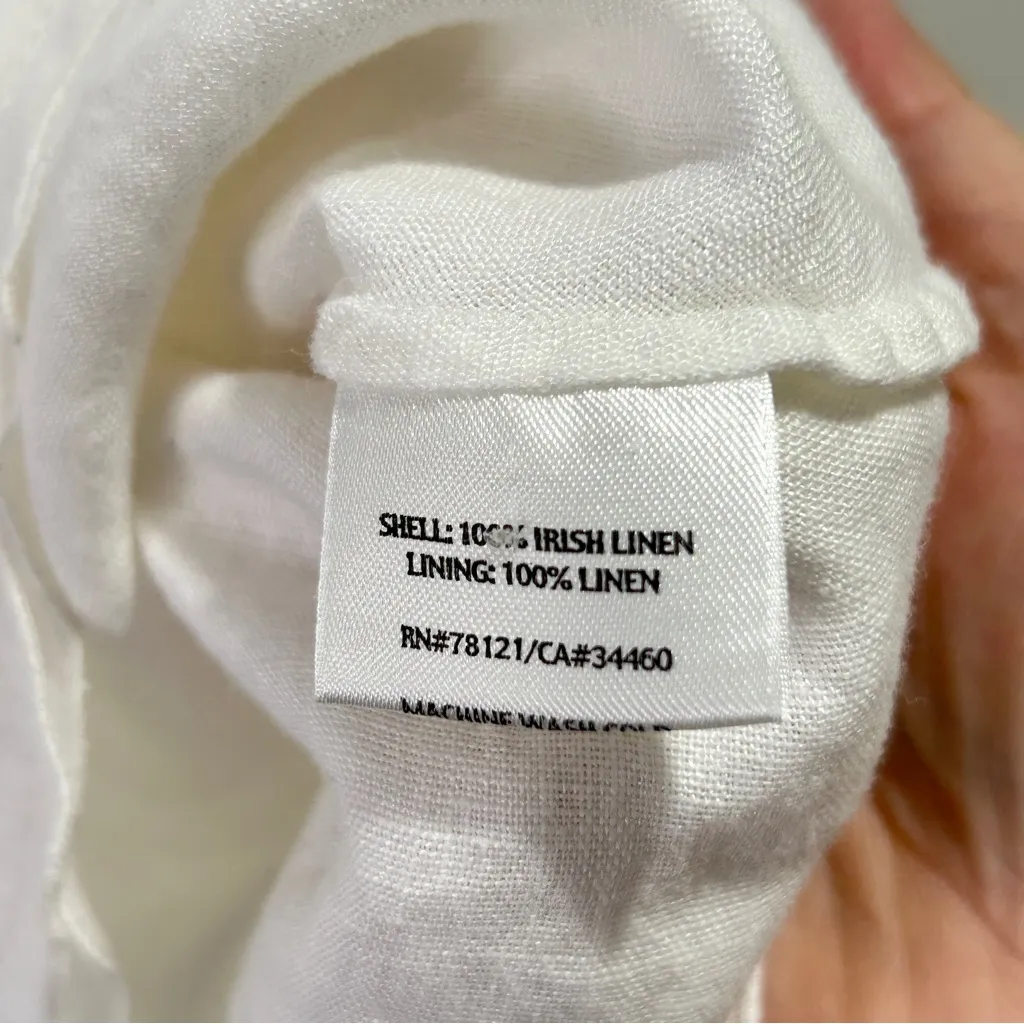 Eileen Fisher  white linen tank size large - Image 5