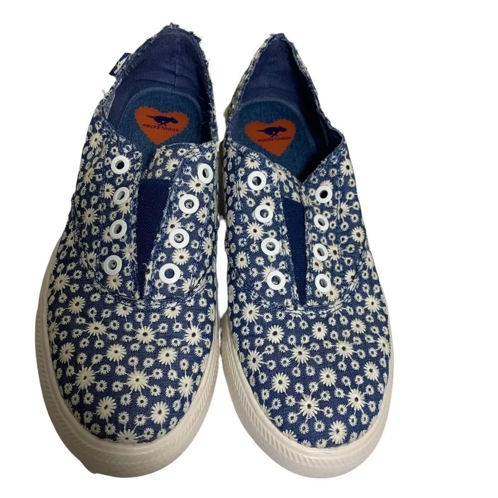 Rocket Dog Blue and White Oxnard Deb Eyelet Slip Ons Fashion‎ Sneakers Size 10 - Image 3