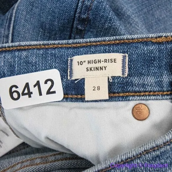 NEW Madewell 10"‎ High-Rise Skinny Jeans in Foregate Wash: Knee-Rip Edition, 28 - Image 15
