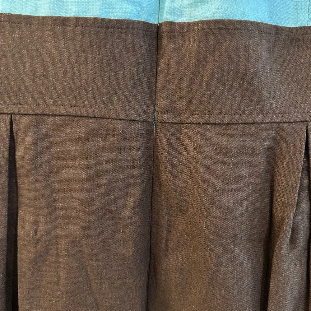 Willow Glenn Linen Dress Brown Blue Size 16 - Image 12