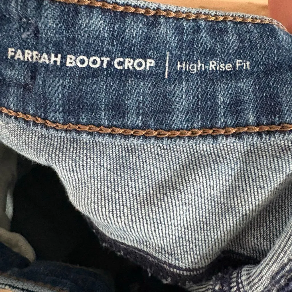 AG Adriano Goldshmied Farrah Bootcut Crop Raw Hem size 30 Blue Jeans - Image 9