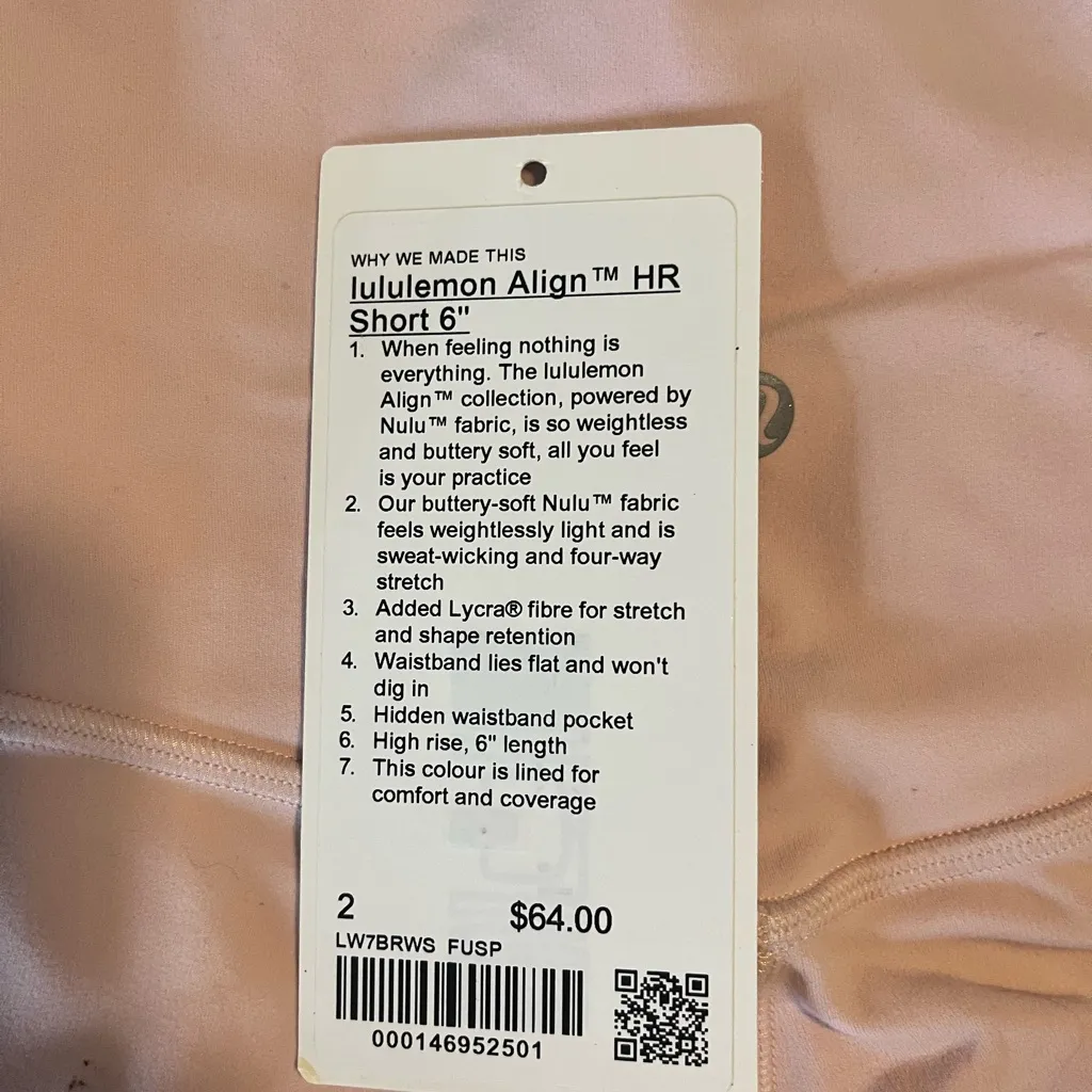 Lululemon Align HR Short 6" in Soft Pink - Image 5