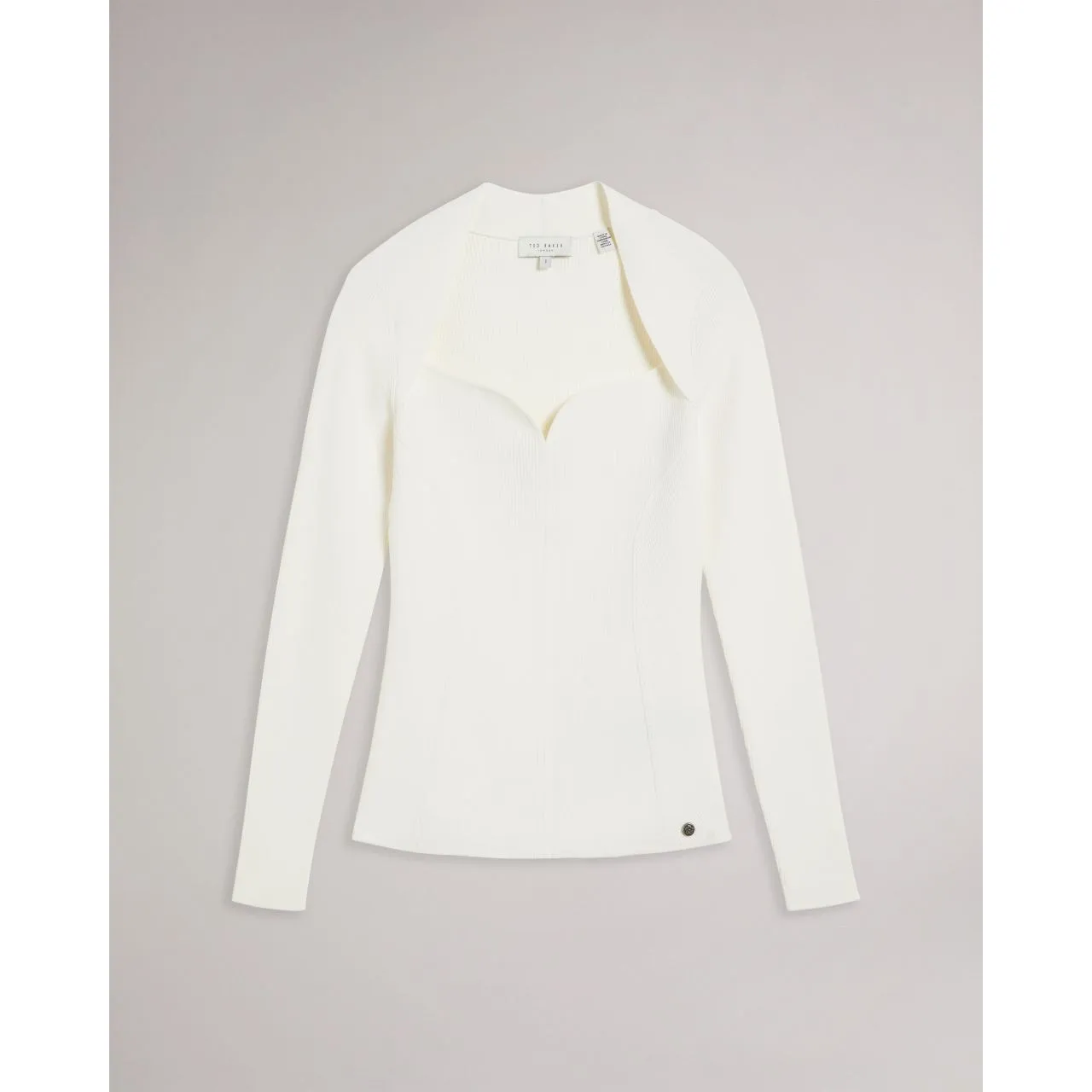 TED BAKER Sweetheart Neckline Knitted‎ Top Size 10 - Image 4