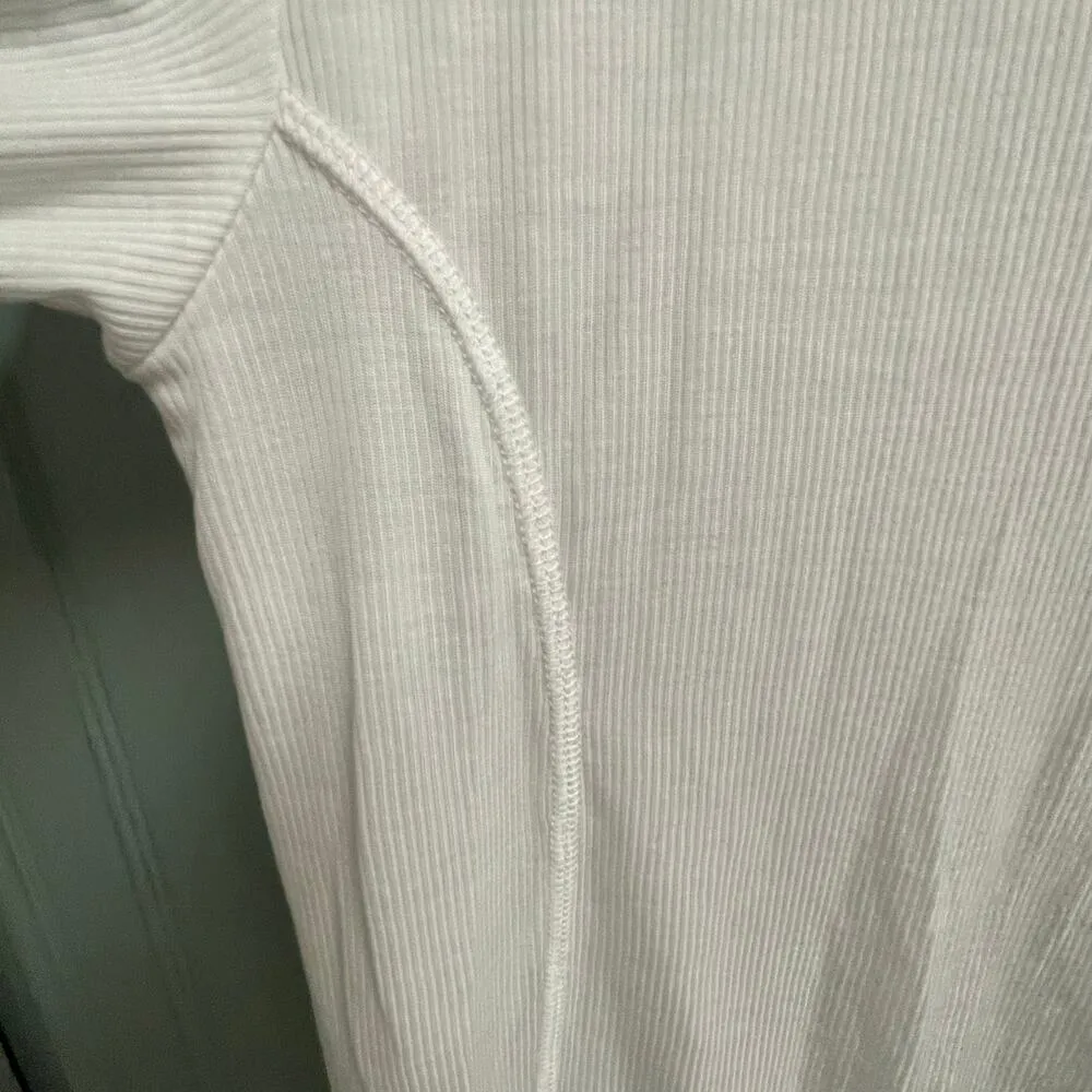 Asos Maternity Size 2 White Ribbed Top Tunic Side Slit - Image 5