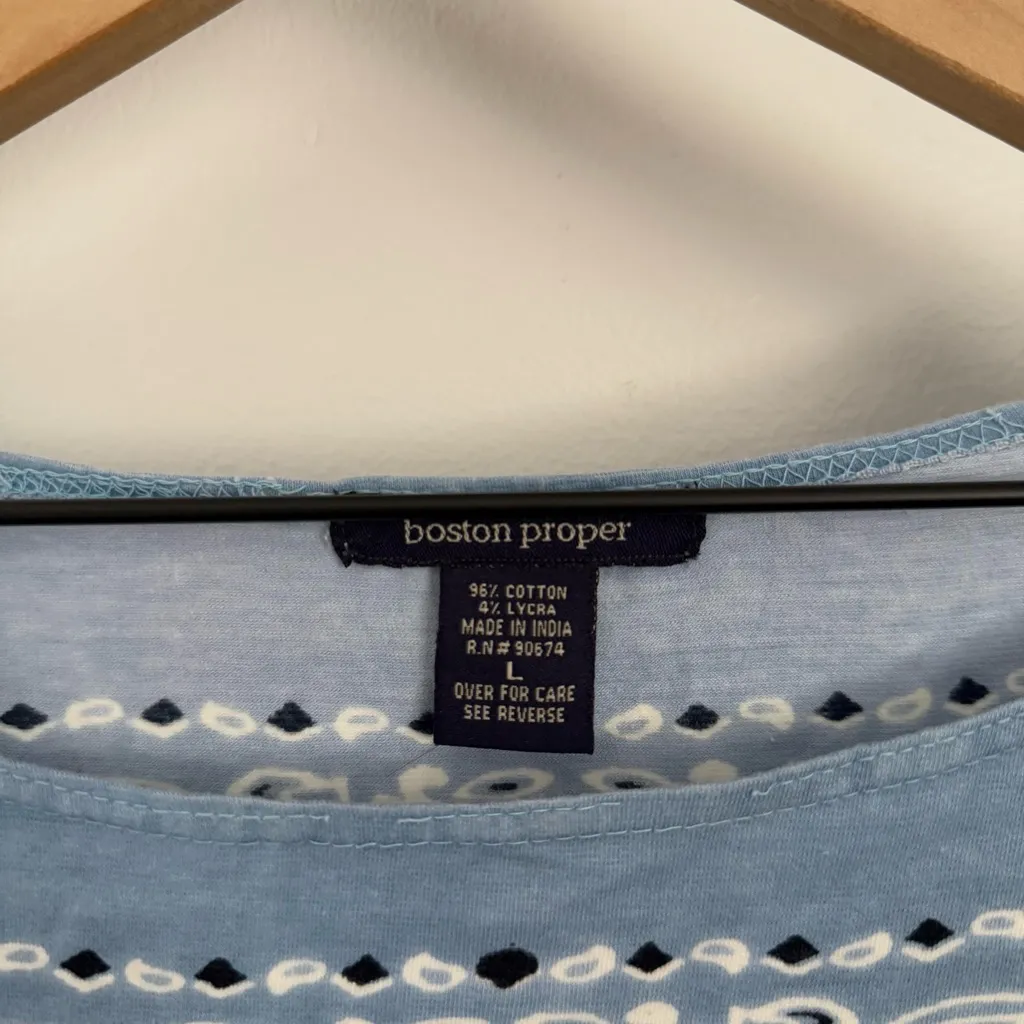 Y2K Large Crop Tank Top Bandana Grunge Bikercore Baby Blue Studded Rock - Image 2