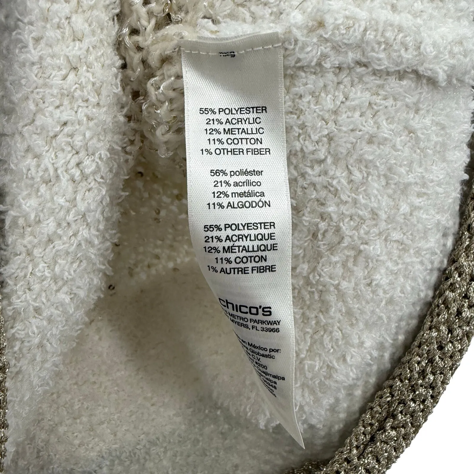 Chico's Size 2 Large Knit Sweater Pullover Brown Cream Oatmeal Tunic Long Length - Image 4