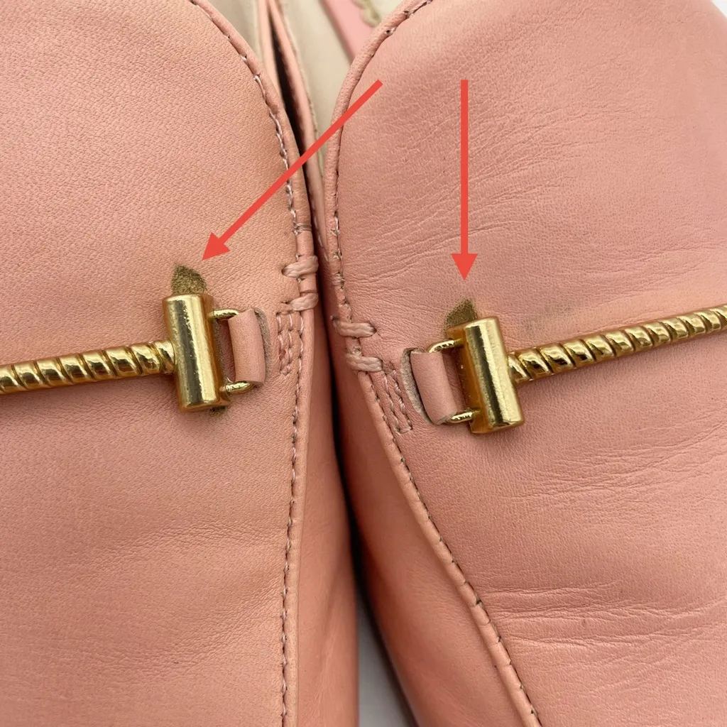 Sam Edelman Laurna Mules Size 7 Pink Leather Slip-On Loafers Gold Bit Horsebit - Image 13