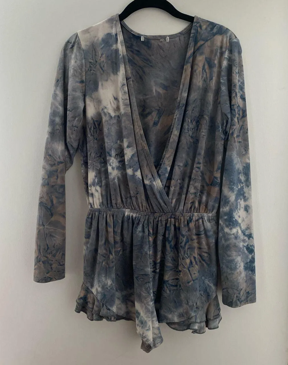 Faux Suede Romper Blue - Image 3