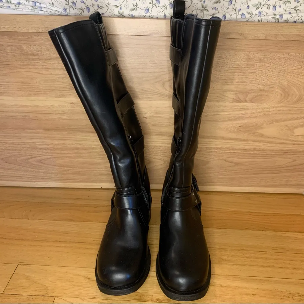 Dolce Vita Ardell Knee High Black Moto Boots - Image 3