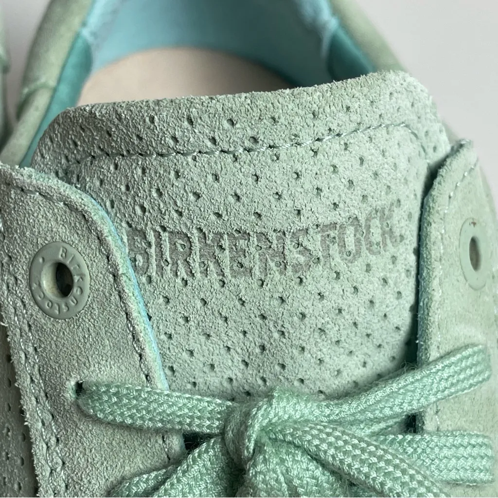 Birkenstocks Bend Low Suede Embossed Sneakers in Green Matcha Sz 38 - Image 13