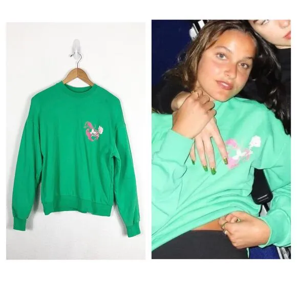 Pangaia x Future Nostalgia Dua Lipa 2022 Tour Sweatshirt Green Small - Image 2