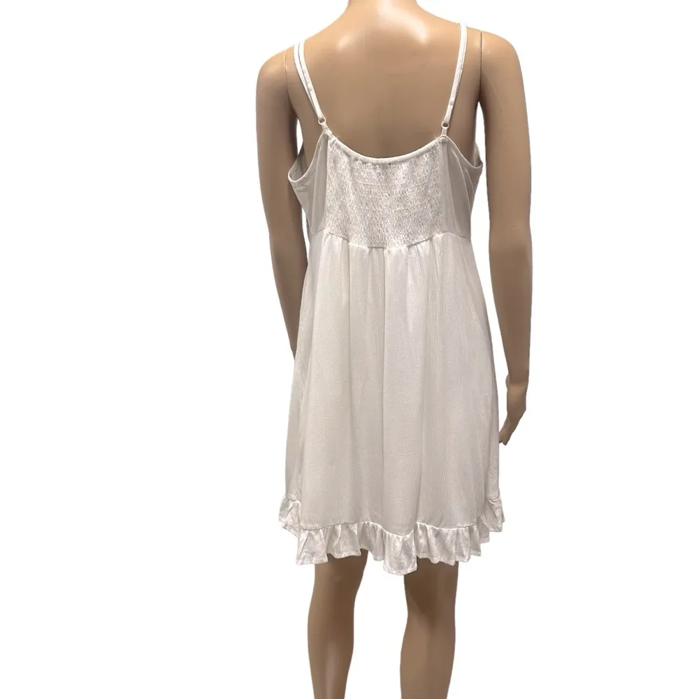 Cotton On White Tie Front Empire Waist Sleeveless Flowy Mini Dress Womens Large - Image 4