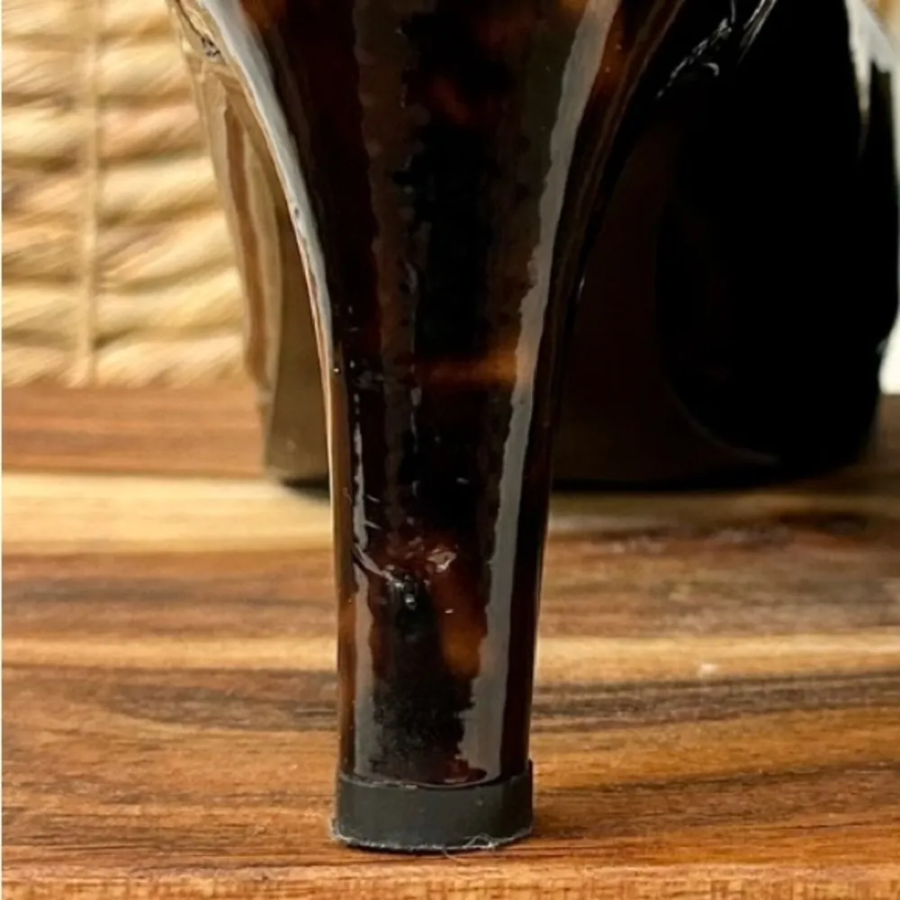 Stuart Weitzman Tortoise Shell Platswoon Patent Leather Platform Heels Size 9.5 - Image 15