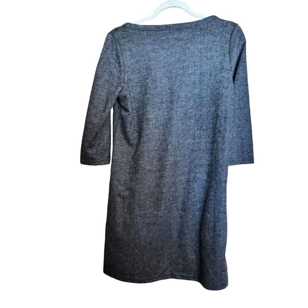 Papillon Tunic Top Womens Medium Gray Stretch Pockets Short Sleeve Blouse - Image 6