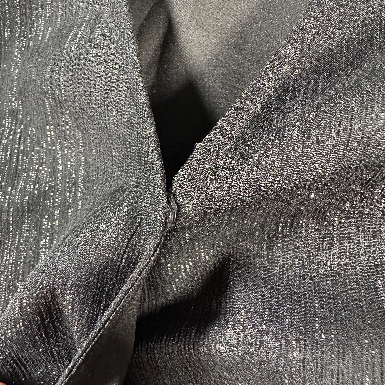 Madewell Lyric Wrap Longsleeve Top Shirt Women X-Small Black Shimmer AF678 - Image 7