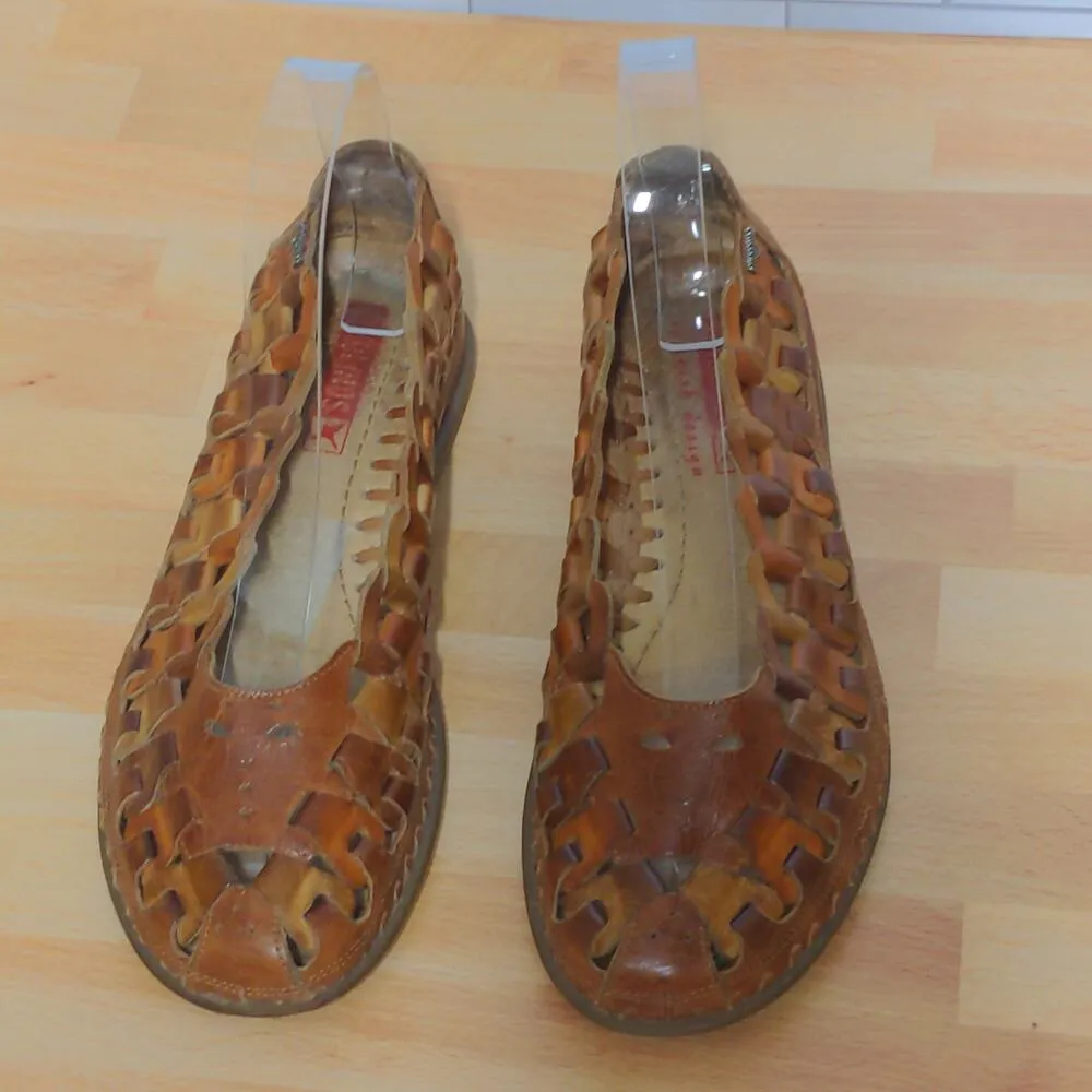 Pikolinos Brown Flats Chain Link Woven Ballet - Size 36 (US 5.5-6) - Image 2