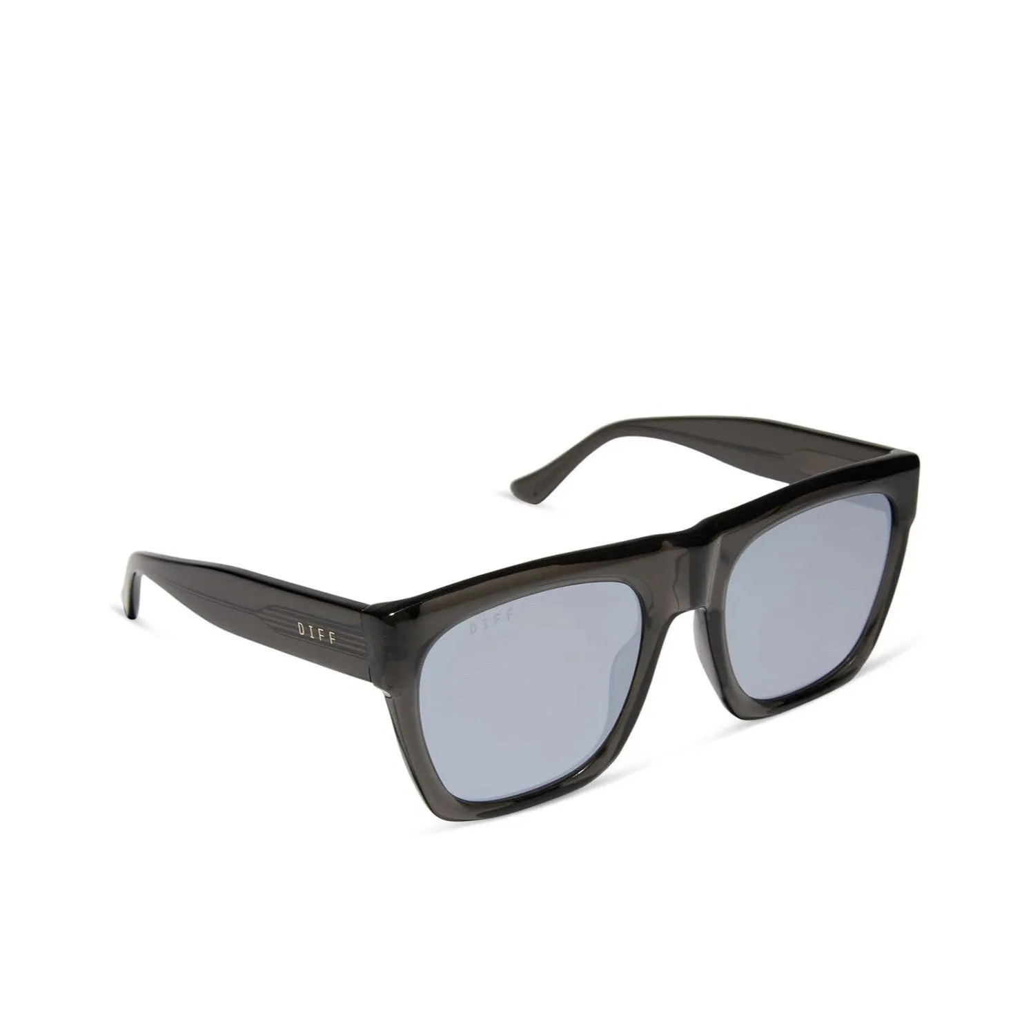 DIFF Easton Square Black Smoke Crystal Grey Mirror Sunglasses - Image 2