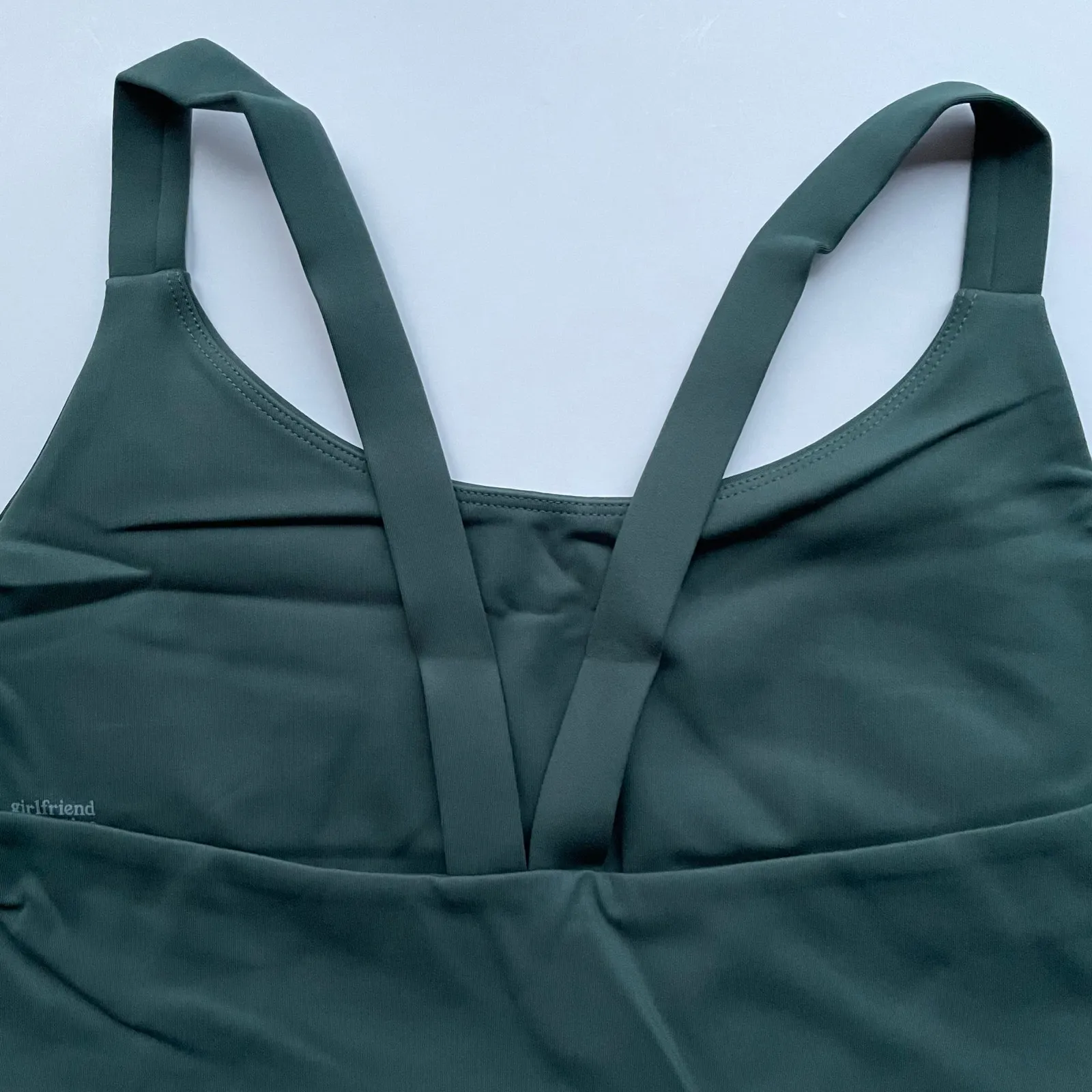 Girlfriend Collective Lou Sports Bra V-Back Green Size XXL NEW - Image 6